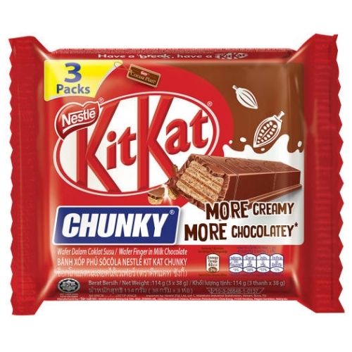 Bánh xốp phủ socola KitKat Chunky gói 114g
