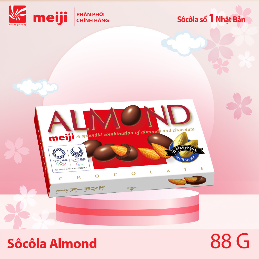 Kẹo Chocolate Meiji Almond 88g